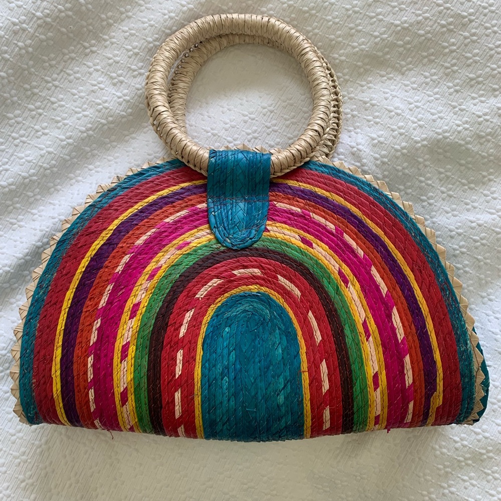 Colorful straw bag